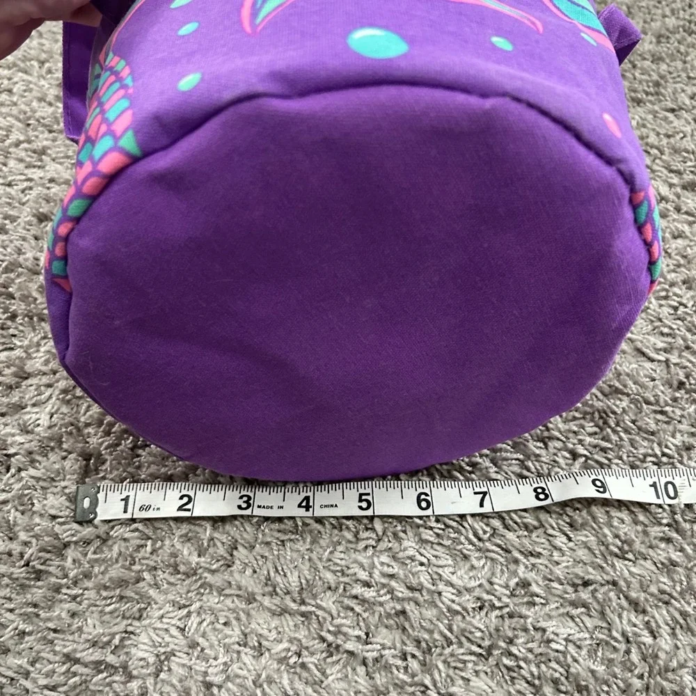 Purple Mermaid Tail Small Canvas Storage Bin‎ Basket with Handles